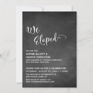 Invitación Pizarra con tipografía simple de Nos Fugamos