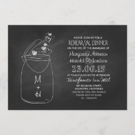 Invitación pizarra de amor corazones masón tarro ensayo cena