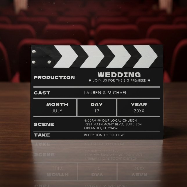 Invitación Pizarra de Aplaudir Boda Película de Cine (Subido por el creador)