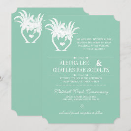 Invitación Pizarra de destino de palmeras verdes de Beach Jad