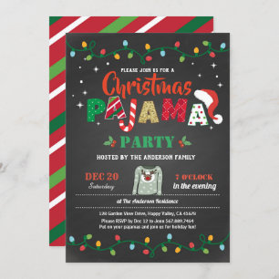 Invitación pizarra de navidades de fiesta de fiesta pajama