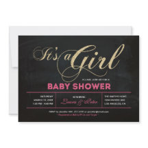 Pizarra, Oro | Tipografía Baby Shower Niña