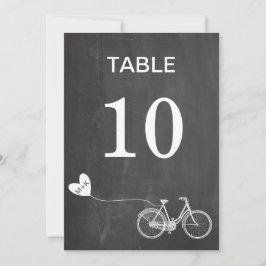 Invitación Pizarra romántica iniciales de bicicleta número de