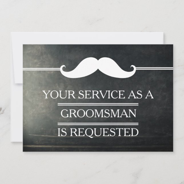 Invitación Pizarra tu servicio como petición de Groomsman (Anverso)