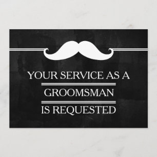 Invitación Pizarra tu servicio como petición de Groomsman