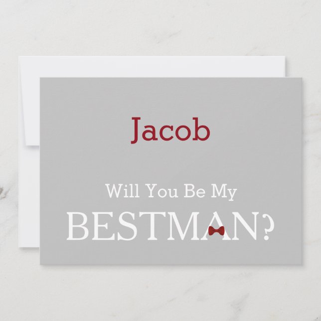 Invitación ¿Pizarra usted será mi Bestman? (Anverso)