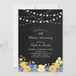 Invitación Pizarra y luces de cuerda 50 Aniversario de bodas