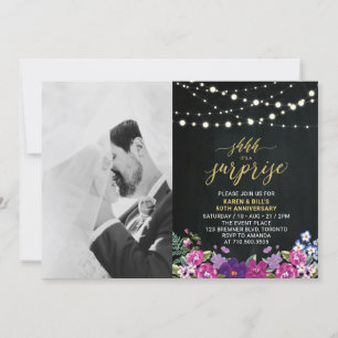 Invitación Pizarra y luces Foto 50 Aniversario de Boda