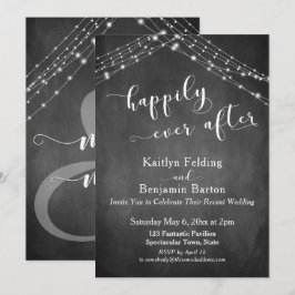 Invitación Pizarras Luces Caligrafía Felices para Siempre