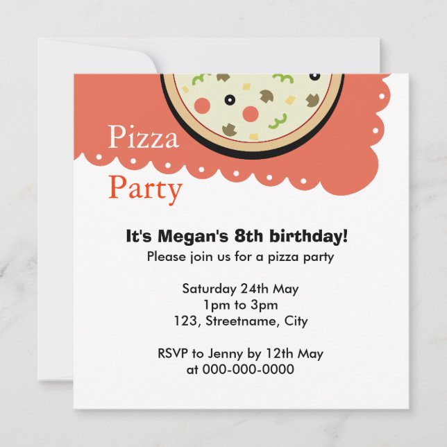 Invitación Pizza (Anverso)