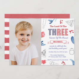 Invitación Pizza 3er Fiesta de cumpleaños foto italiana norte