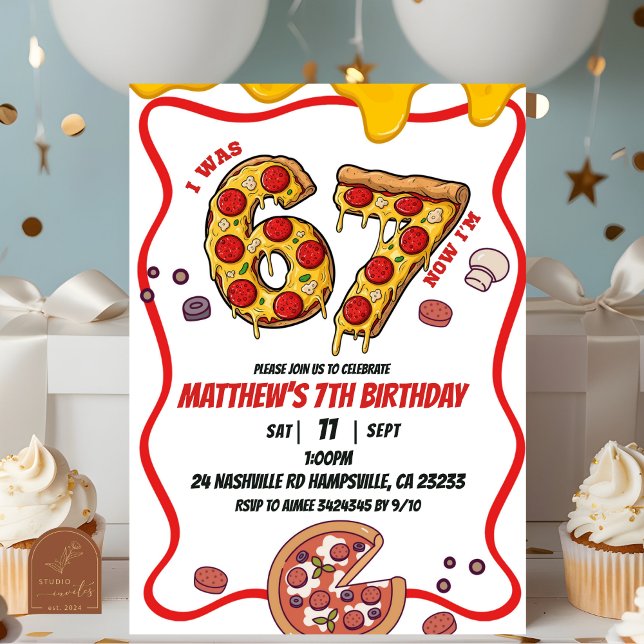 Invitación  Pizza 67 Birthday party invitation (Subido por el creador)