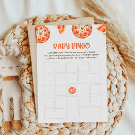 Invitación Pizza Baby Shower Baby Bingo Game Card