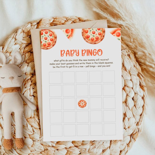 Invitación Pizza Baby Shower Baby Bingo Game Card (Subido por el creador)