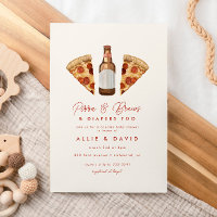 Pizza & Beer Diapers Parejas Casuales Baby Shower