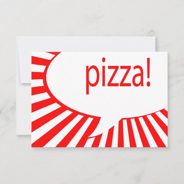 Invitación ¡pizza! : burbuja de comics (Anverso)
