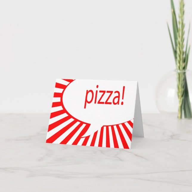 Invitación ¡pizza! : burbuja del discurso cómico (Anverso)