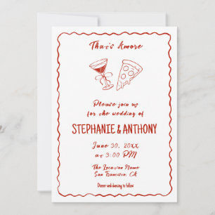Invitación Pizza Caprichosa Roja That's Amore Boda Italiana