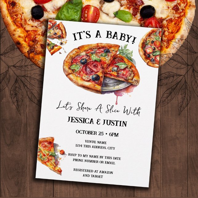Invitación Pizza Couple Baby Shower (Subido por el creador)