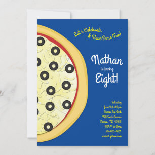 Invitación Pizza de aceitunas para fiesta de pizza