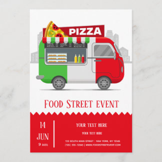Invitación Pizza de camión de comida