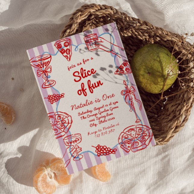 Invitación Pizza De Primera Mano Dibujada Por Escrito De Dive (Subido por el creador)