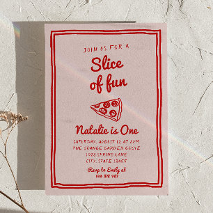 Invitación Pizza De Primera Mano Dibujada Por Escrito De Dive