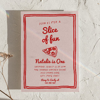 Invitación Pizza De Primera Mano Dibujada Por Escrito De Dive