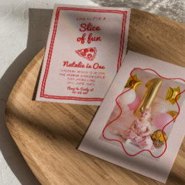 Invitación Pizza De Primera Mano Dibujó Parte De Fun Photo Bi