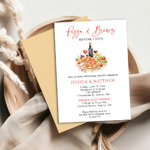 Invitación Pizza divertida y se corta antes de la cena ensayi