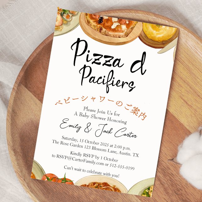 Invitación Pizza Fiesta Baby Shower (Subido por el creador)