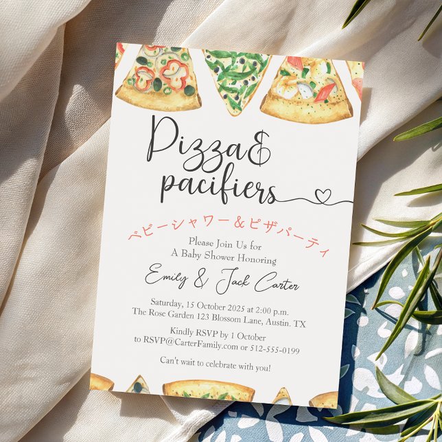 Invitación Pizza Fiesta Baby Shower Whimsical Slice Casual (Subido por el creador)