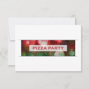 Invitación pizza fiesta bokeh