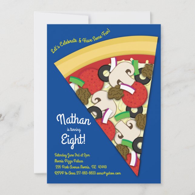 Invitación Pizza Fiesta Combo Supremo Pizza Slice (Anverso)
