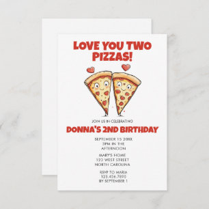 Invitación Pizza Fiesta Cumpleaños, Te Amas Dos Pizzas