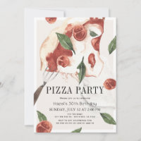 Pizza Fiesta Margherita Watercolor Cumpleaños