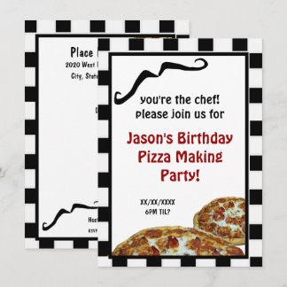 Invitación Pizza Invitando a la fiesta de cumpleaños