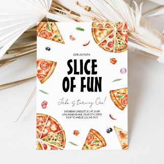 Invitación Pizza Invitando A La Fiesta De Cumpleaños