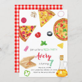 Invitación Pizza Invitation, Pizza Invite, Pizza Birthday