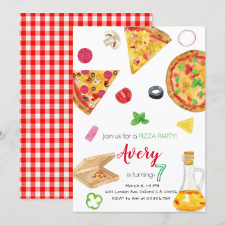 Invitación Pizza Invitation, Pizza Invite, Pizza Birthday