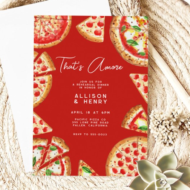 Invitación Pizza Italiana Eso es más ensayo Boda Cena (Subido por el creador)