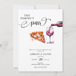 Invitación Pizza Italiana | Fiesta de Boda con Vino
