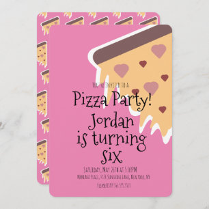 Invitación Pizza Lover Foodie Fiesta Cheese Slice Cumpleaños
