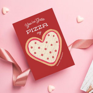 Invitación Pizza My Heart Pizza Classroom Valentine Mini Card