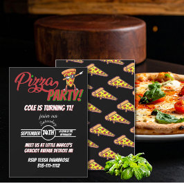Invitación Pizza Party Birthday Invitation | Fun Slice Theme 
