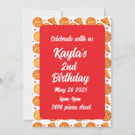 Invitación Pizza Peperroni, Queso Y Margherita