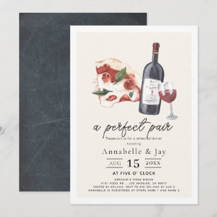 Invitación Pizza Pizza Perfecta Y Cena De Ensayos De Vino