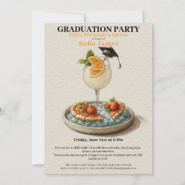 Invitación Pizza Pool Cocktail Graduation Celebration 