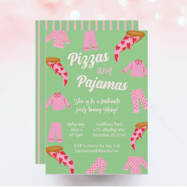 Invitación Pizza Preppy y Despedida de Soltera en Pijama 