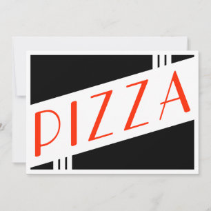 Invitación pizza retro